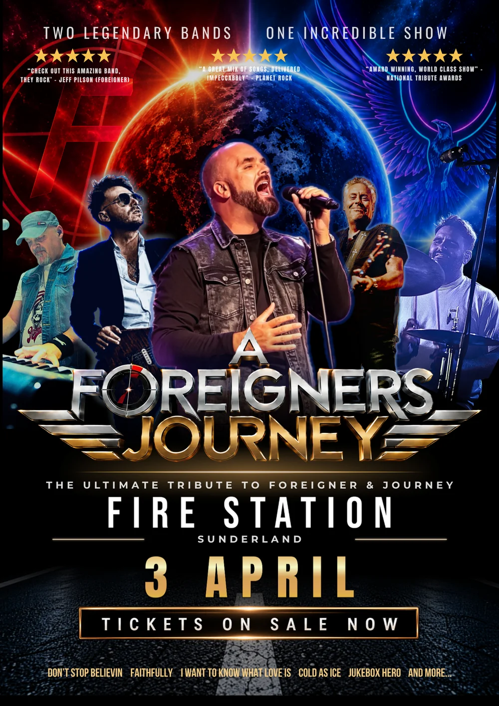 A Foreigners Journey live promotional poster featuring the band